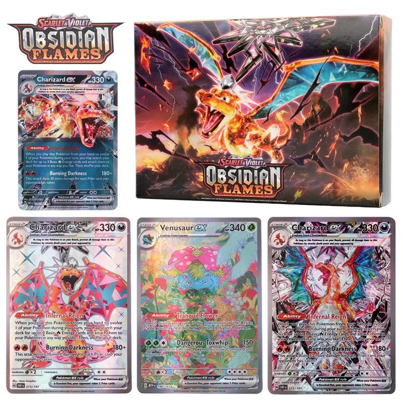 60/100Pcs Pokemon Cards New EX Obsidian Flames Titanium crystal Charizard Pokemon Cards English Version - Pokeem0n
