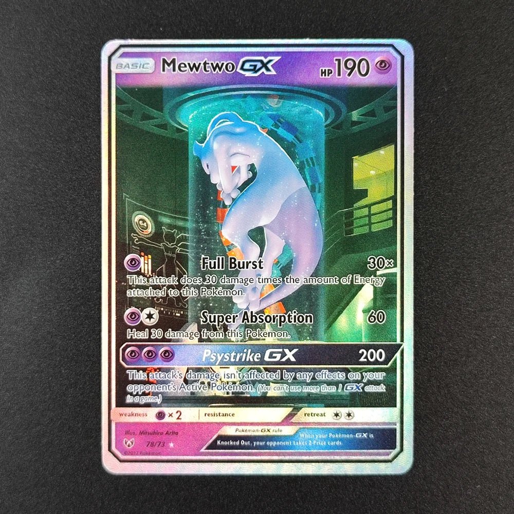 DIY 2017 Pokemon Sun & Moon Shining Legends 78 Mewtwo Gx PTCG Game Collectible Card Anime Gift - Pokeem0n