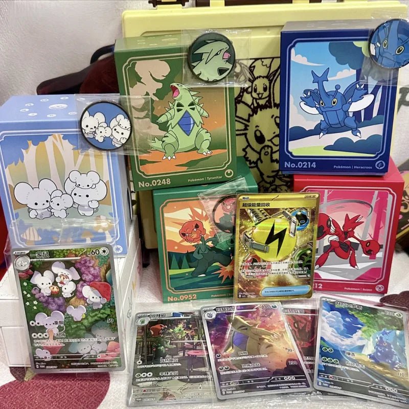 New Genuine Pokemon Collect 'Em All 151 Starter Battle Collection Box With Metal Card Case Set Festvial Surprise Gifts Toys - Pokeem0n