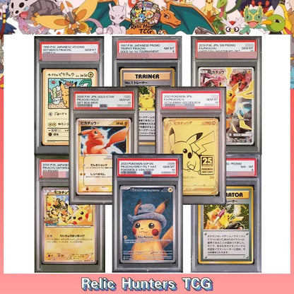 PKM Pikac Series Set PTCG HOLO Foil Cards ILLUSTRATOR Replica P - S - A 10 Toys Hobbie Hobby Collectibles Game Collection Anime Card - Pokeem0n