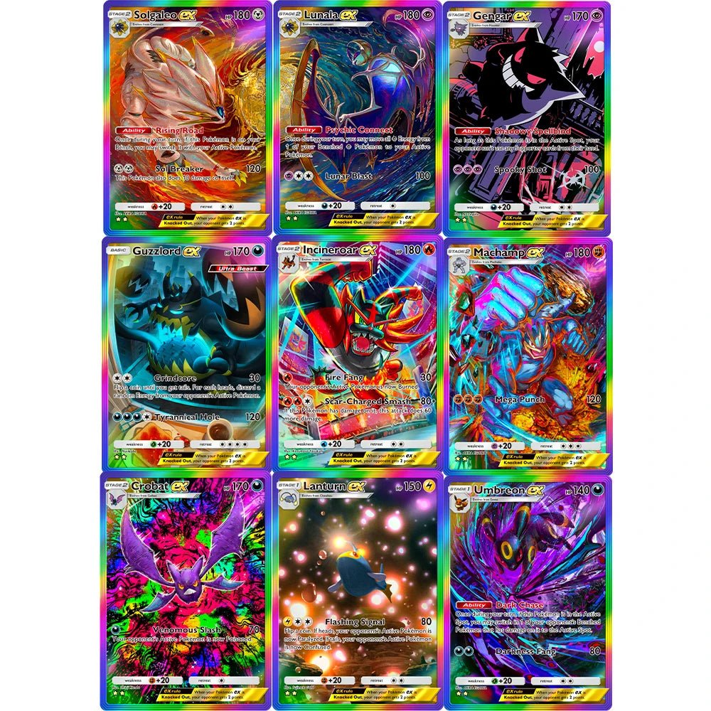 Pocket Solgaleo EX Lunala EX Self - Made Card Etched DIY Textures Singles Pockemontcg Anime Collection Game Cards - Pokeem0n