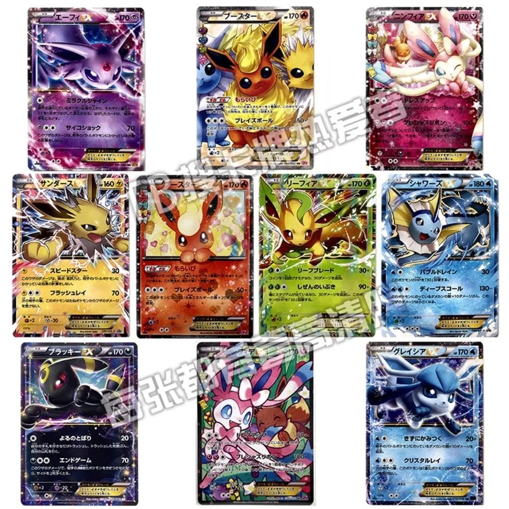 Pokemon Card PTCG Japanese 10 Full Images of Eevee EX Self - made Card Anime Cartoon Peripheral Game Collection Card Holiday Gift - Pokeem0n