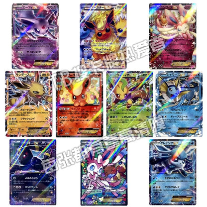Pokemon Card PTCG Japanese 10 Full Images of Eevee EX Self - made Card Anime Cartoon Peripheral Game Collection Card Holiday Gift - Pokeem0n