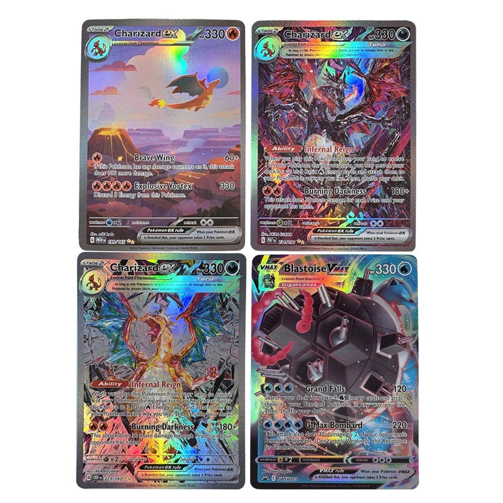 Pokemon Cards Holographic Charizard Ex GX Blastoise VMAX Deoxys VMAX Darkrai VSTAR Hobbies Rare Collection Battle Cards Toys - Pokeem0n