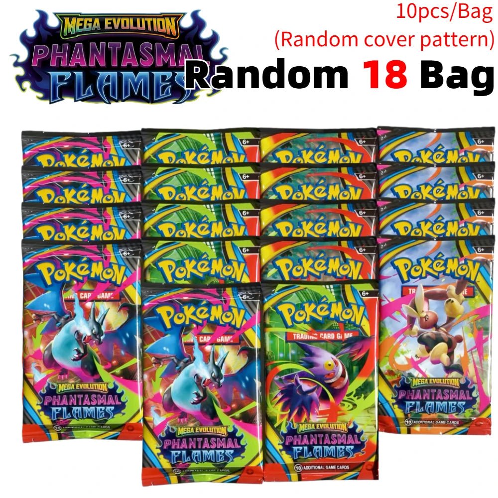 Pokemon Cards Trading PTCG Cartoon US Version MEGA Cards Booster Pack Phantasmal Flames English Charizard ETB Collection Gifts - Pokeem0n