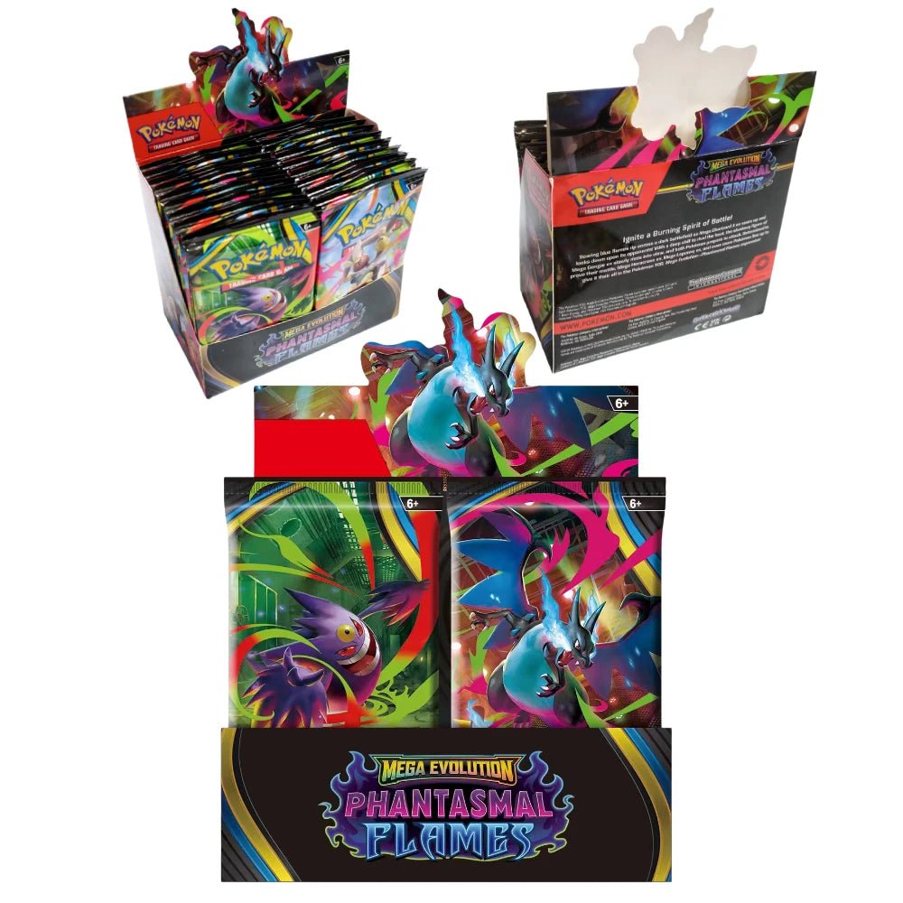 Pokemon Cards Trading PTCG Cartoon US Version MEGA Cards Booster Pack Phantasmal Flames English Charizard ETB Collection Gifts - Pokeem0n