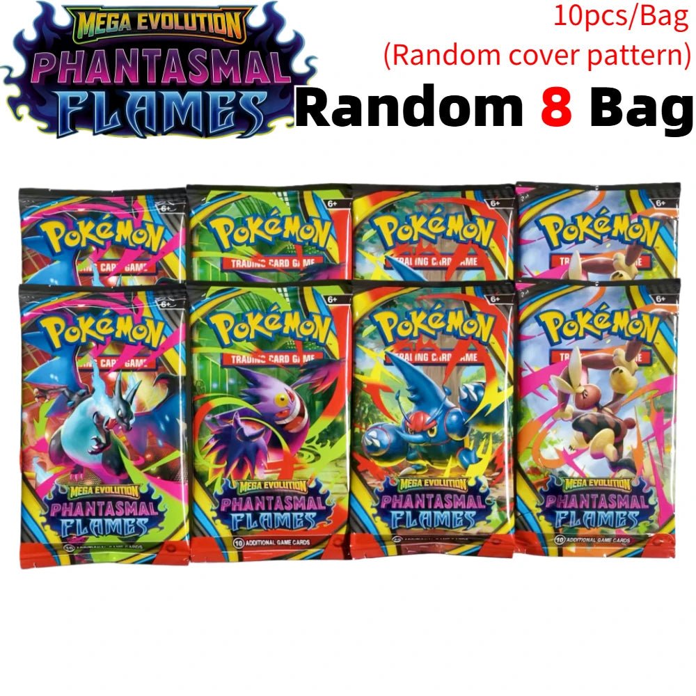 Pokemon Cards Trading PTCG Cartoon US Version MEGA Cards Booster Pack Phantasmal Flames English Charizard ETB Collection Gifts - Pokeem0n