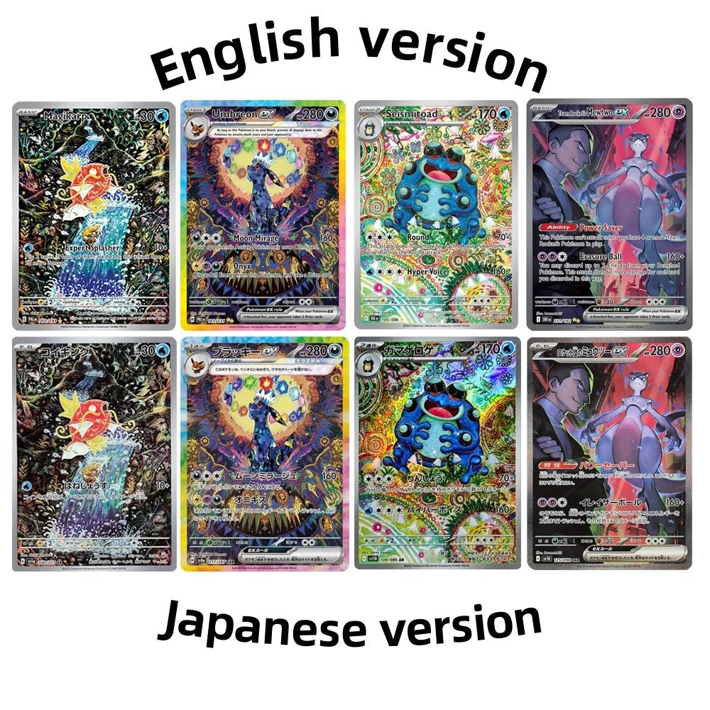 Pokemon Foil Cards English and Japanese Versions UMBREON MEWTWO MAGIKARP Game Collection PTCG Proxy Cards Children's toy Gifts - Pokeem0n