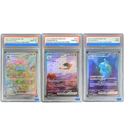 PTCG POKEMON MEW EN 151 199 200 198 CHARIZARD VENUSAUR BLASTOISE EX Authentication Grade GEM MT 10 Card Gift Collection Cards - Pokeem0n