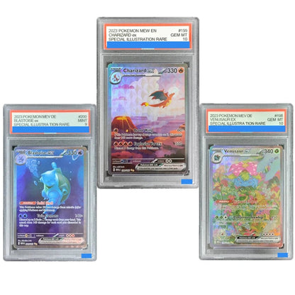 PTCG POKEMON MEW EN 151 199 200 198 CHARIZARD VENUSAUR BLASTOISE EX Authentication Grade GEM MT 10 Card Gift Collection Cards - Pokeem0n