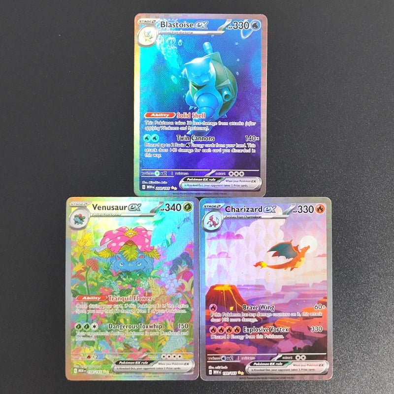PTCG POKEMON MEW EN 151 199 200 198 CHARIZARD VENUSAUR BLASTOISE EX Authentication Grade GEM MT 10 Card Gift Collection Cards - Pokeem0n